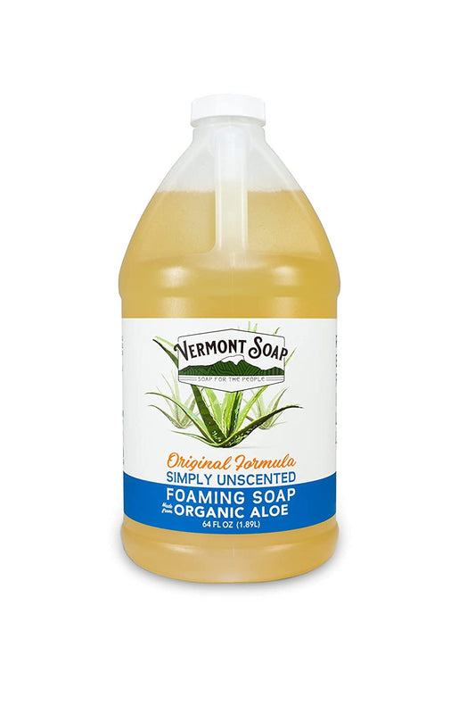 Vermont Soap organic unscented foaming hand soap 64oz bottle for sensitive skin