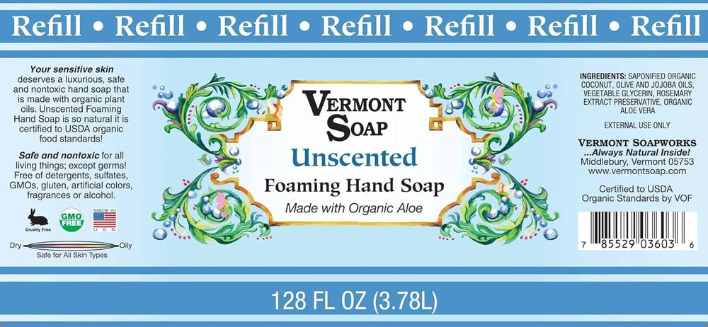 VERMONT SOAP Organics bathroom and kitchen use showcases versatile hand washing.