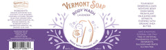 Packaging image of the 64oz unscented Vermont Soap bottle for home use