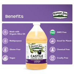 Vermont Soap USDA organic certification badge shown on label.