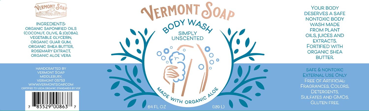 Gentle, fragrance-free wash for all genders from Vermont Soap.