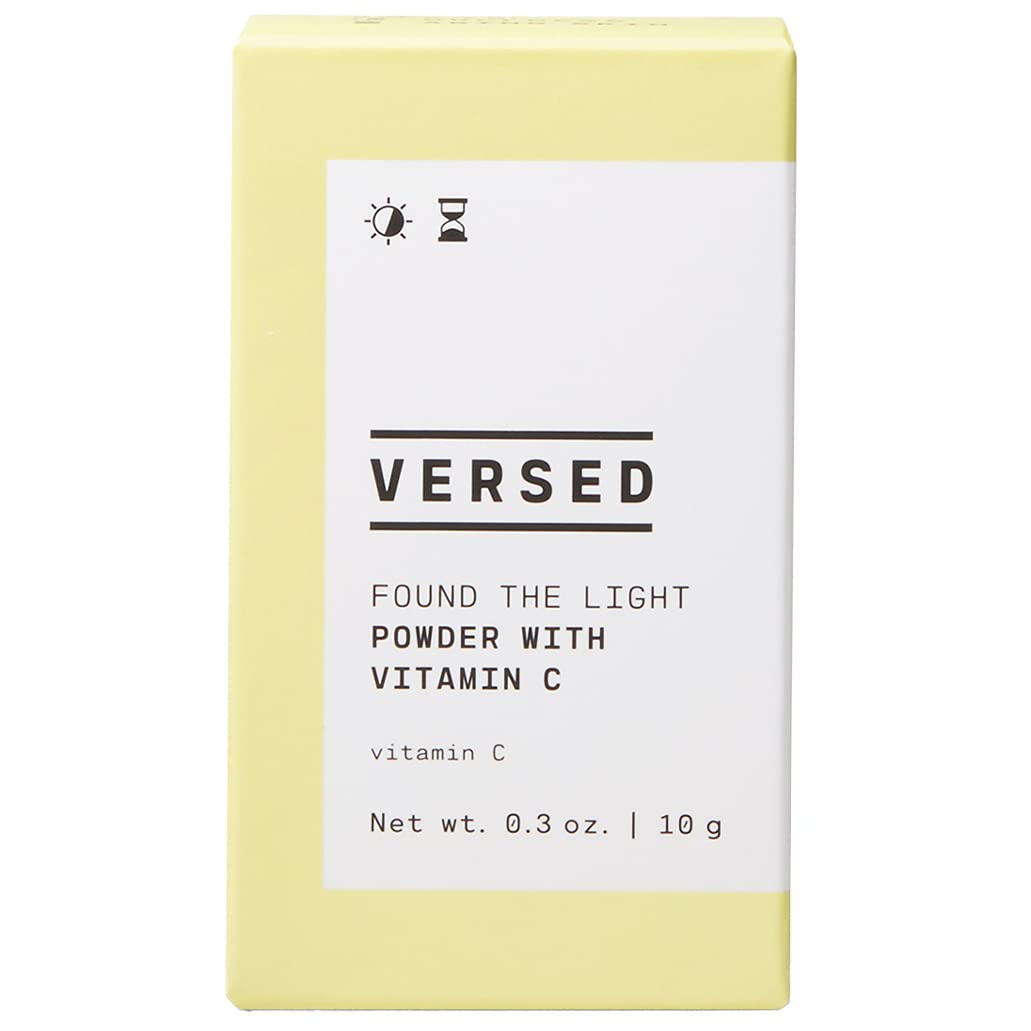Versed Found The Light powder closeup shows fine texture ideal for blending with serums