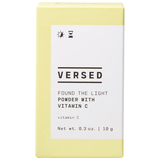 Versed Found The Light powder closeup shows fine texture ideal for blending with serums