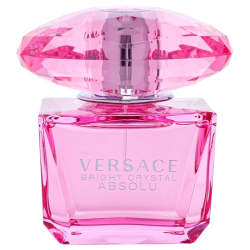Versace Bright Crystal Absolu bottle closeup highlights vibrant color and premium craftsmanship.