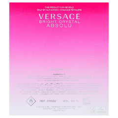 Versace Bright Crystal Absolu perfume spray in action suggests effortless daily elegance.