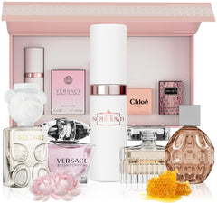 Versace Bright Crystal sample showing a delicate, crystal-clear fragrance preview.