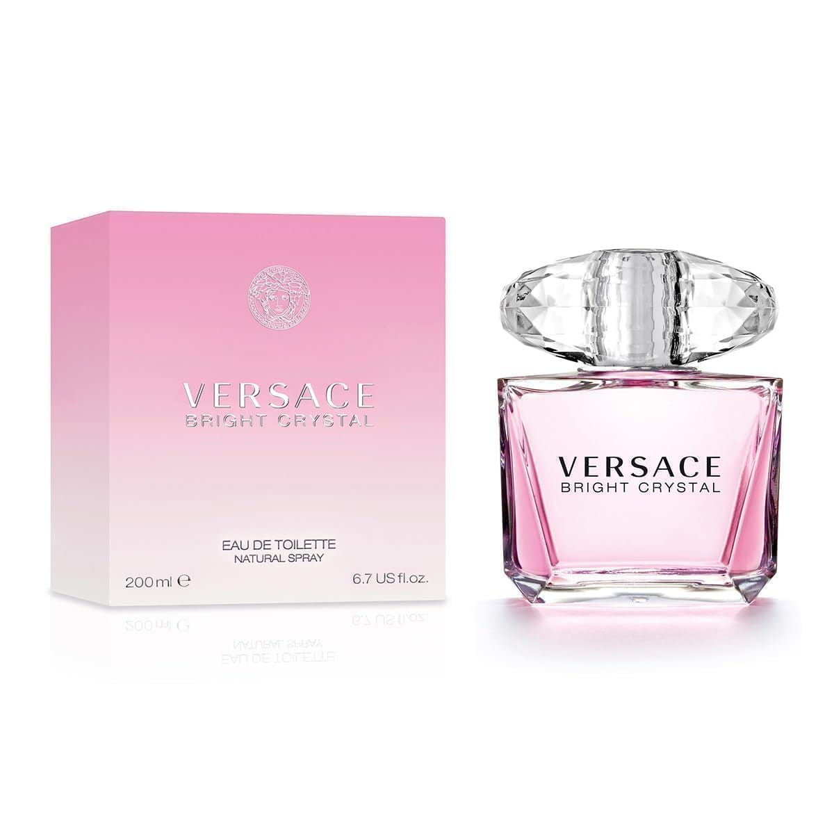 Versace Bright Crystal spray action illustrating easy application and refreshment