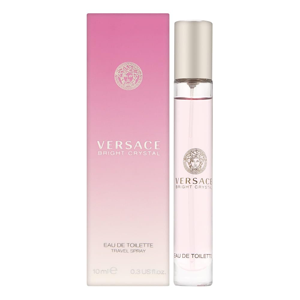 Versace Bright Crystal travel spray, ideal for on-the-go fragrance refresh.
