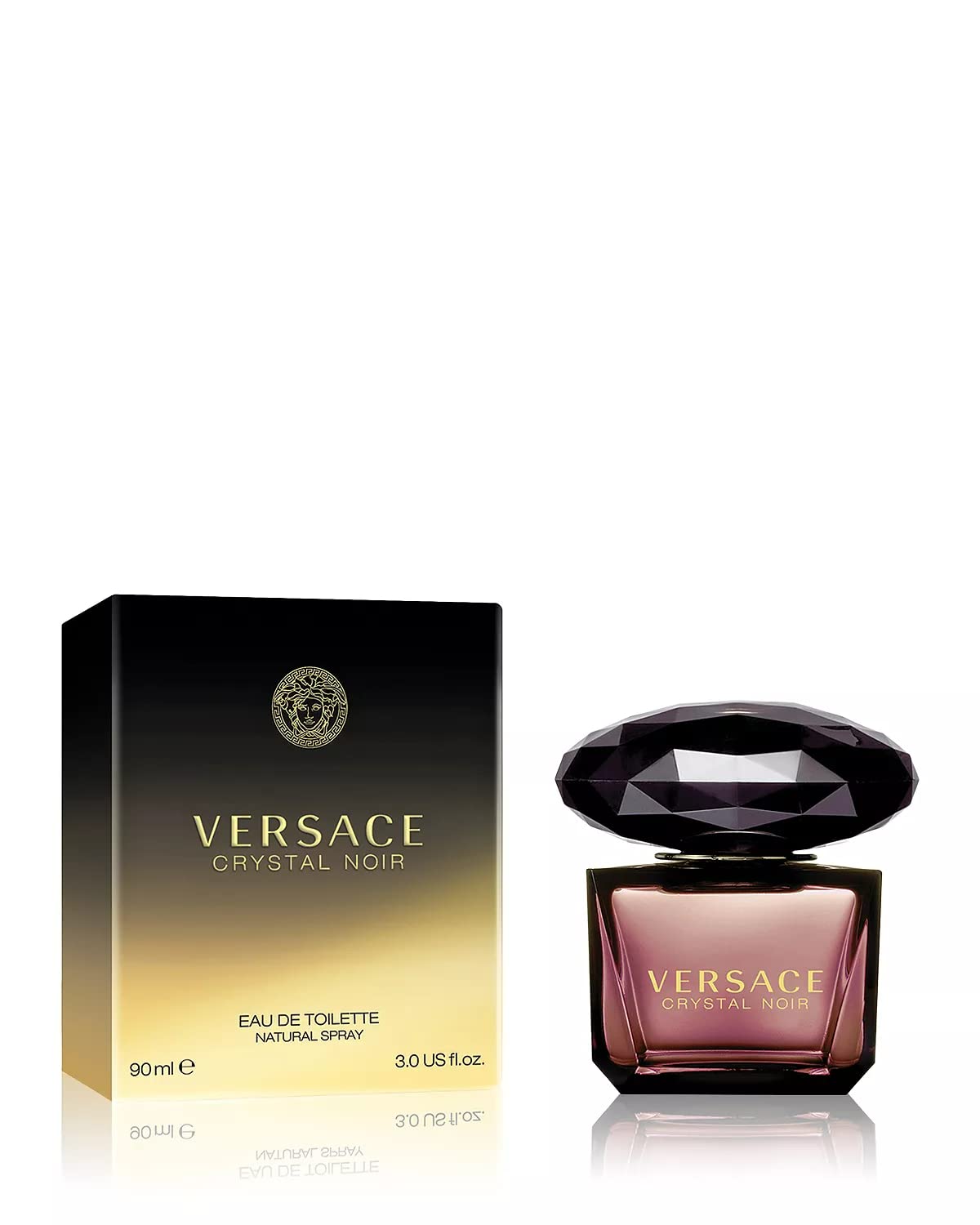 Versace Crystal Noir cap detail highlighting premium craftsmanship and ease of use.