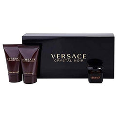 Versace Crystal Noir mini EDP bottle close-up, ideal for travel and daytime wear