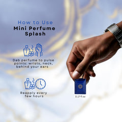 Three Dylan Blue mini bottles arranged for versatile daily wear