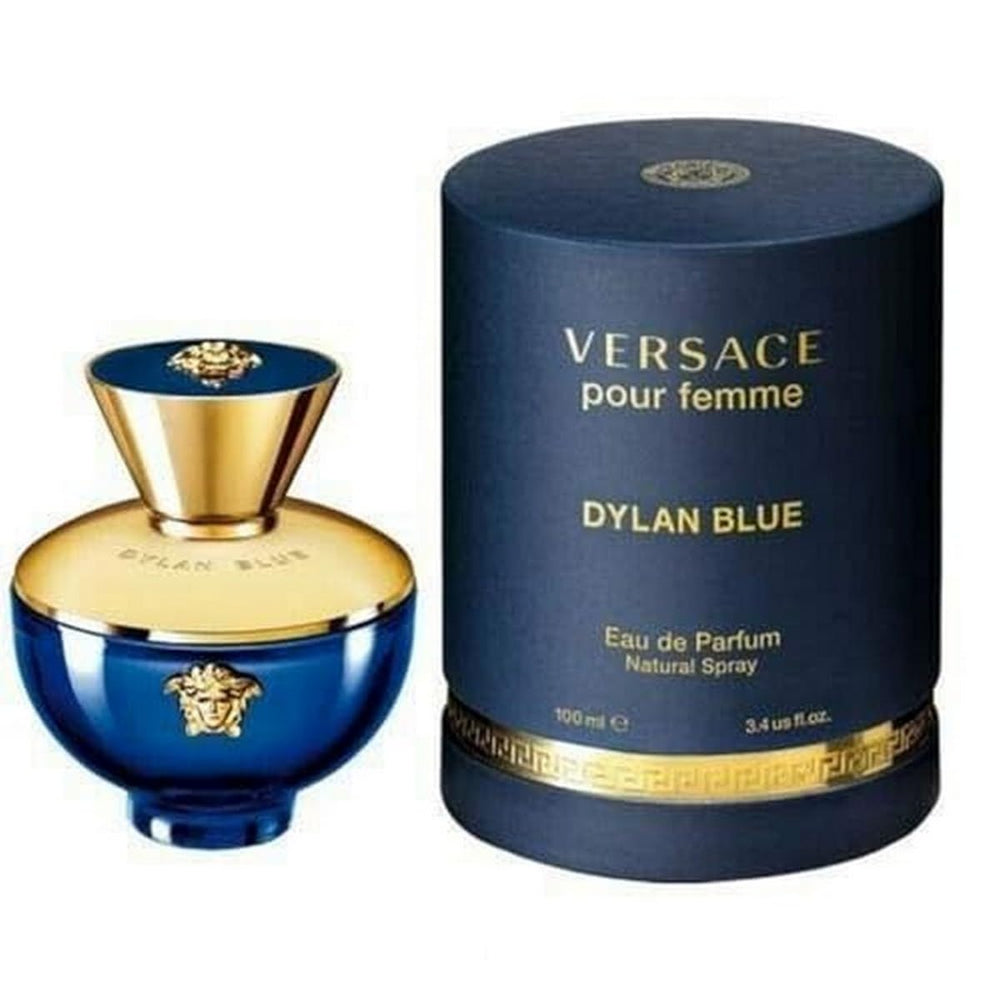 Versace Dylan Blue Pour Femme bottle with floral-woody notes for confident daytime wear