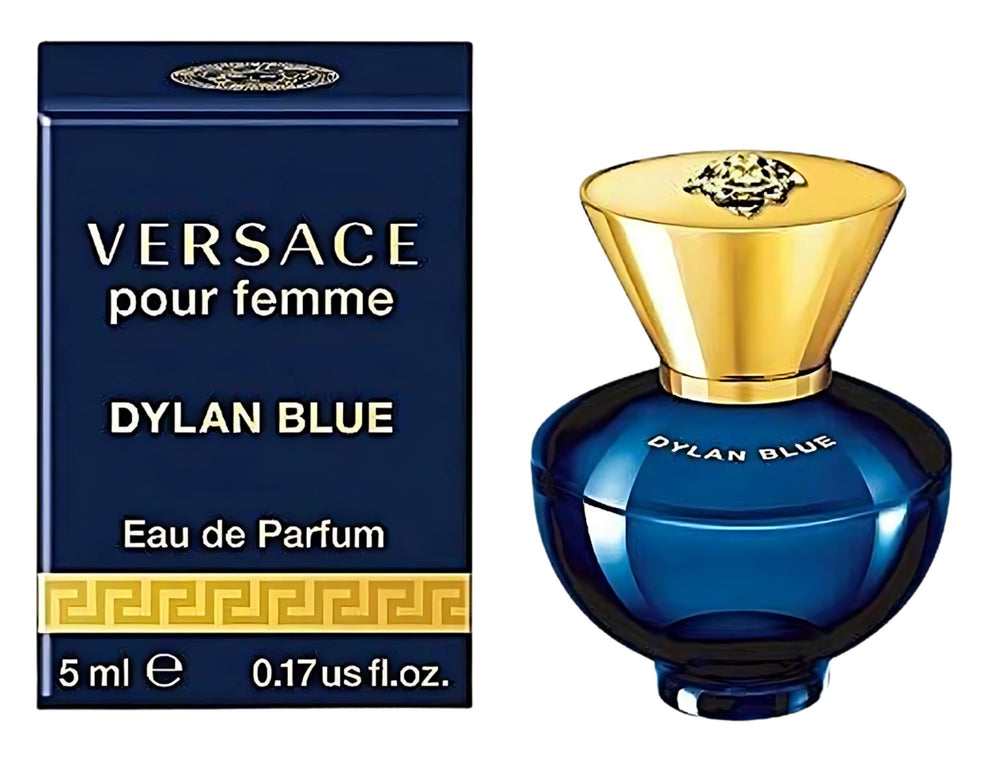 Versace Dylan Blue mini 5ml outer packaging, compact travel-friendly luxury.