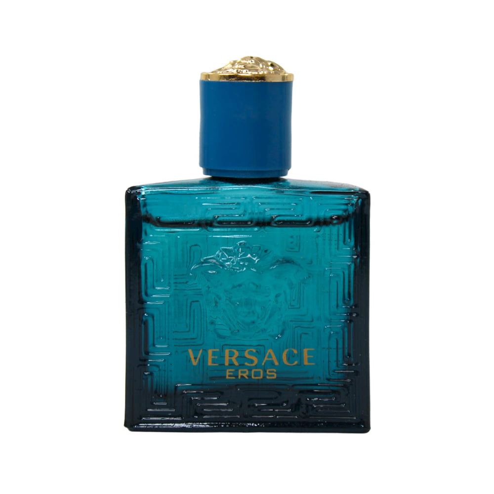 Versace Eros EDT Mini bottle side view, sleek design for everyday use.