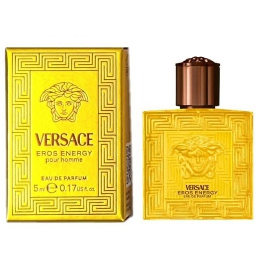 Versace Eros Energy yellow bottle mini, travel-friendly fragrance for confident daily wear.
