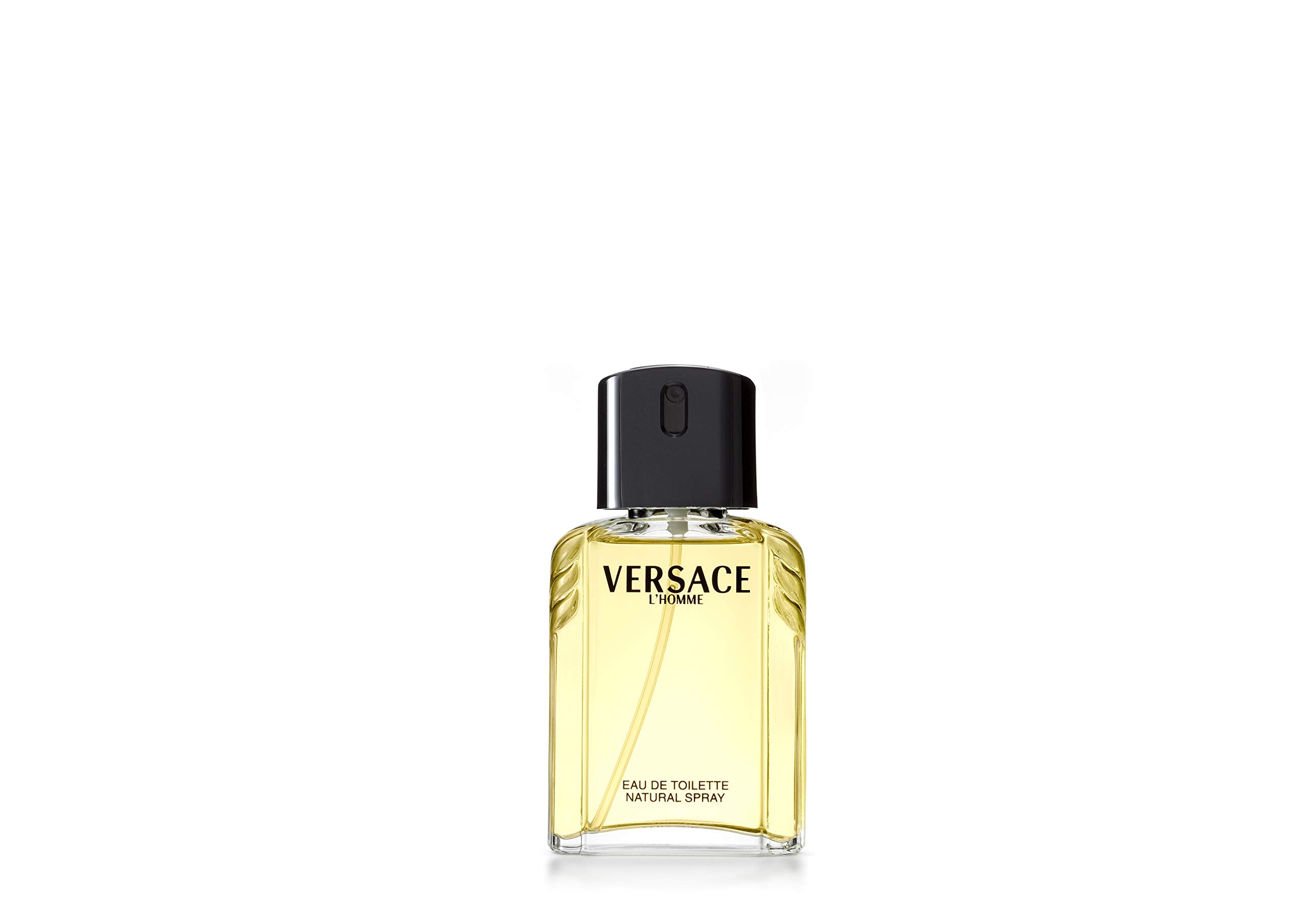 Versace L'Homme bottle cap close-up signals refined style for evenings.