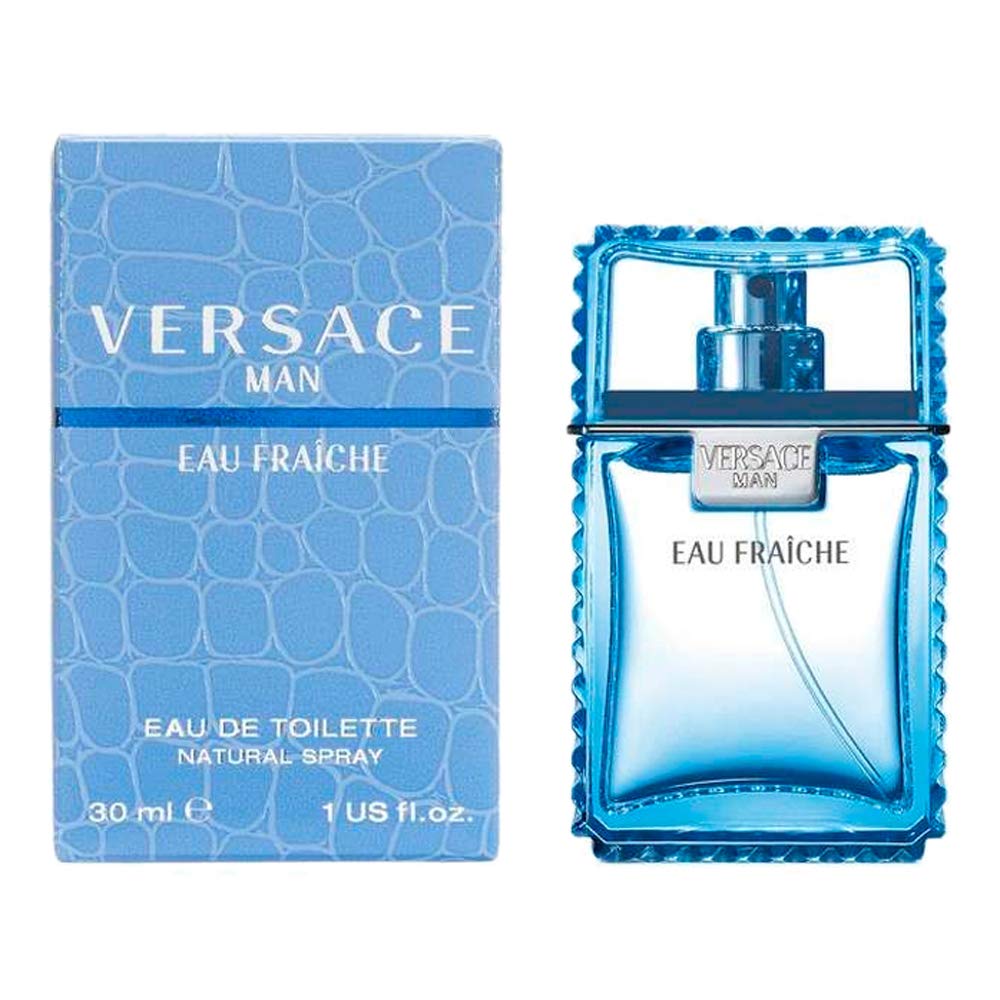 Versace Man Eau Fraiche 1oz EDT bottle, versatile daily fragrance for men