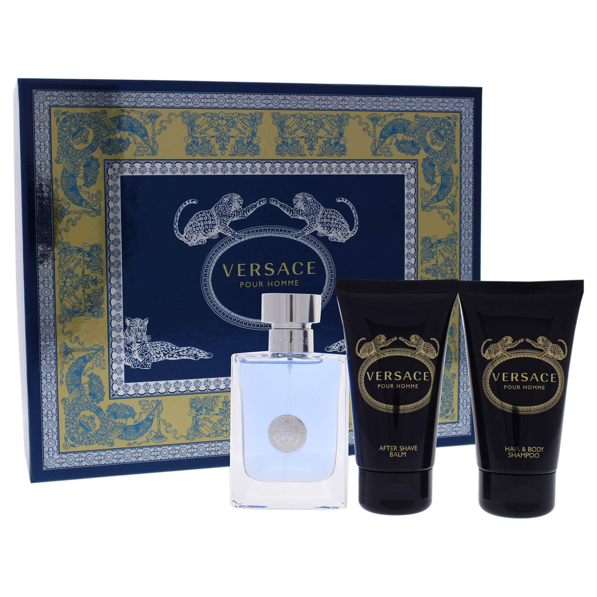 Versace Pour Homme 3pc set edt bottle close-up, ideal for daily wear