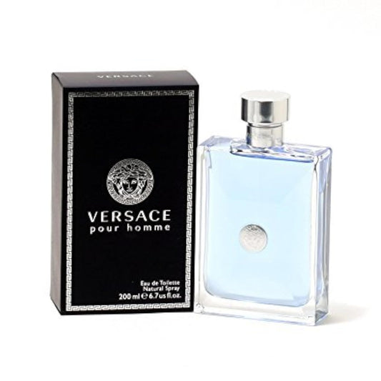 Versace Pour Homme bottle front view for everyday sophistication.