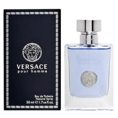 Versace Pour Homme 50ml bottle with bergamot and cedarwood notes for daily wear.