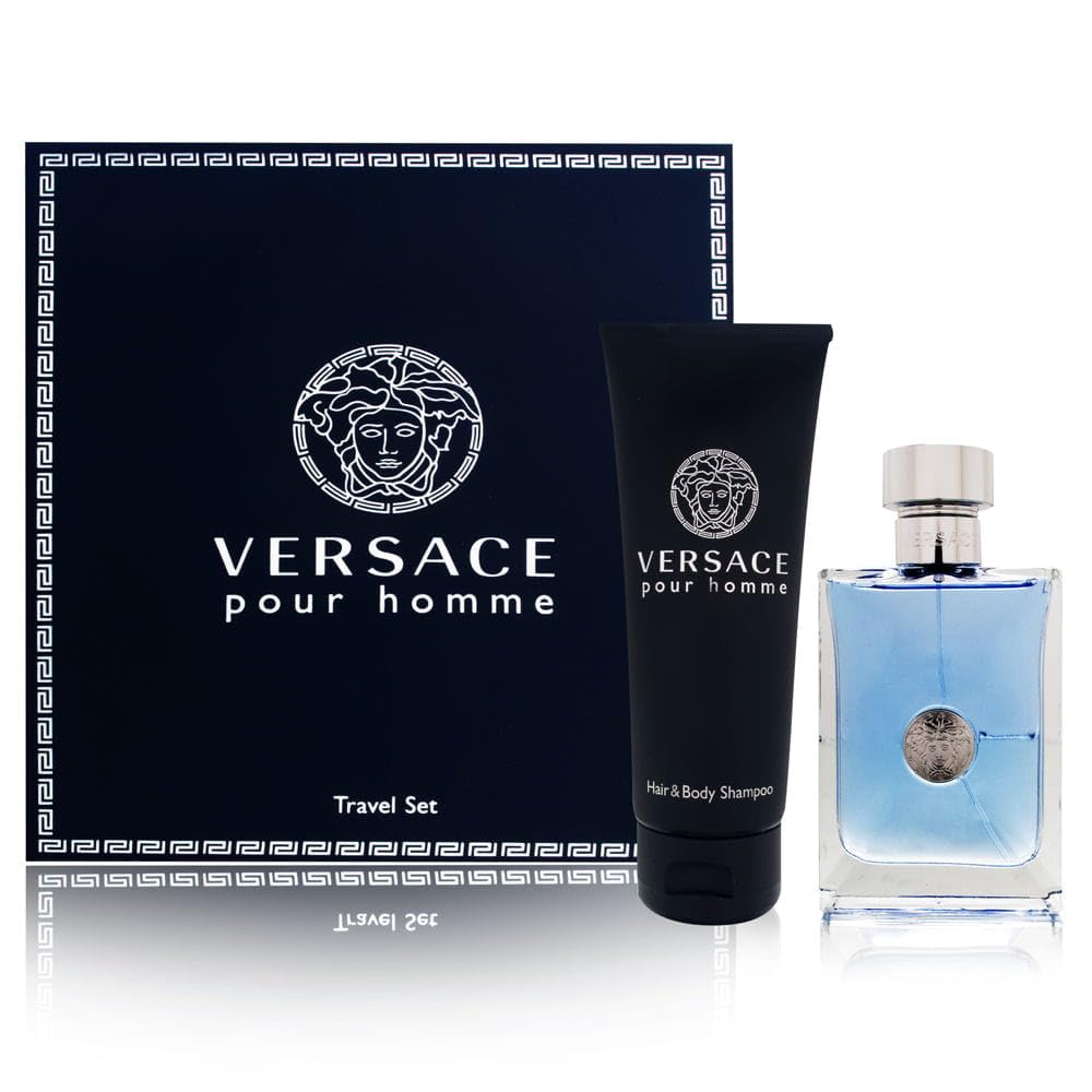 Versace Pour Homme Gift Set: Eau de Toilette spray for daily grooming and confident presence.