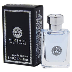 Versace Pour Homme mini 5ml cap detail emphasizes refined craftsmanship.