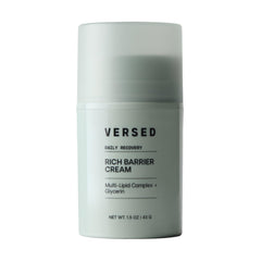 Versed Daily Recovery Rich Barrier Cream jar closeup showing rich texture for dry skin hydration