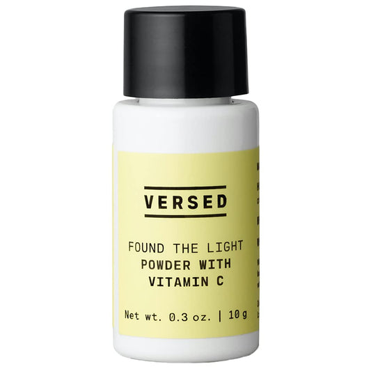 Versed Found The Light Vitamin C Powder bottle pour demonstrates easy mixing into skincare