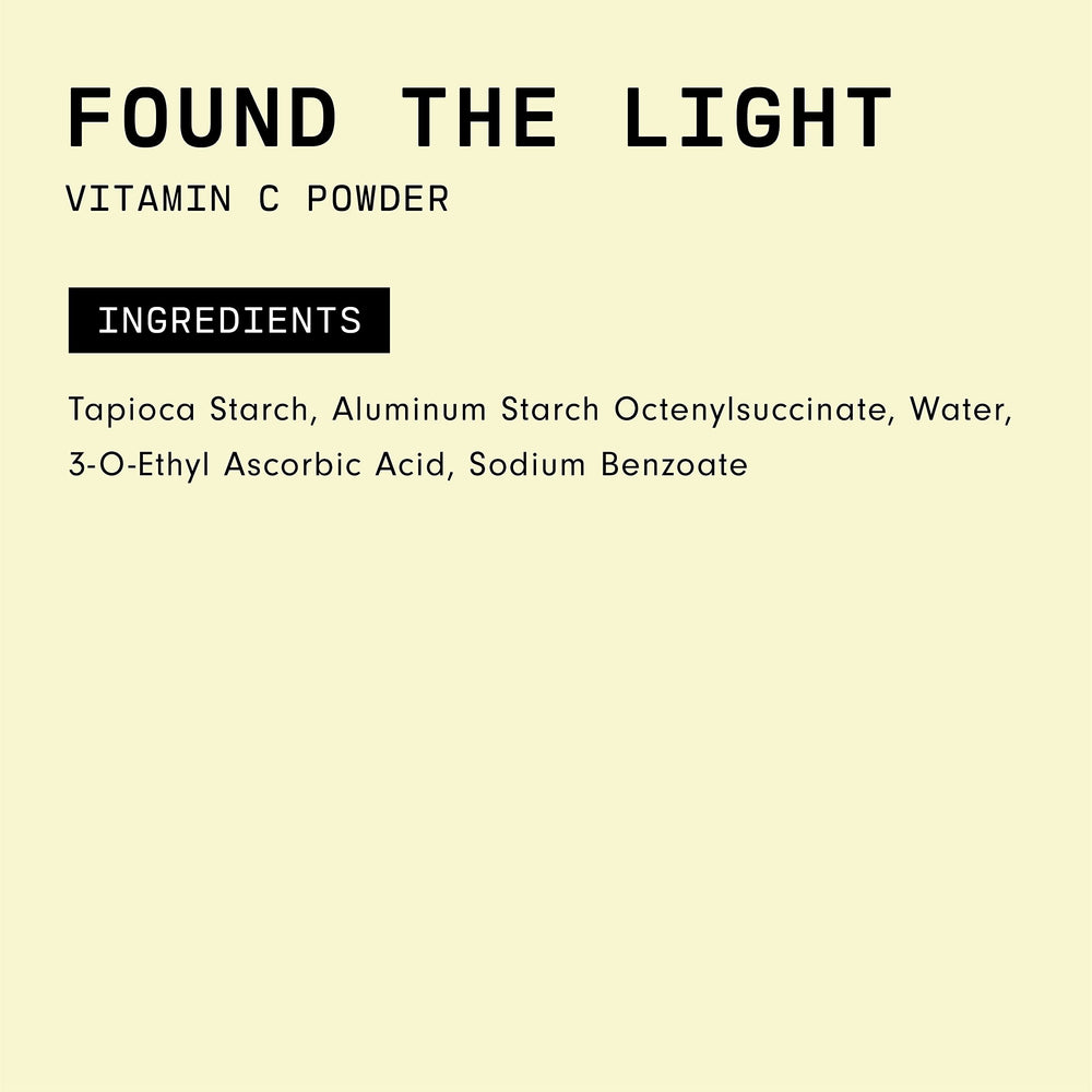 Versed Found The Light powder packaging displayed, conveying compact travel-friendly design
