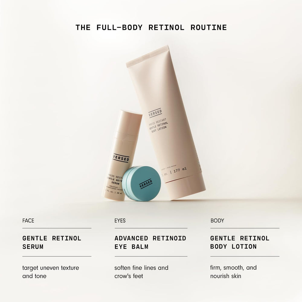 Lightweight, non-greasy finish of Versed lotion on skin.