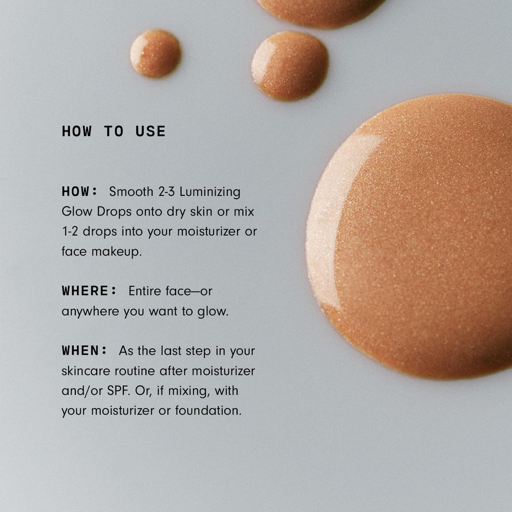 Versed Mood Lighting Glow Drops serum-like texture swatch on skin