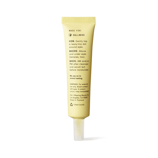 Versed Vacation Eyes cooling gel is applied under the eyes to reduce puffiness.