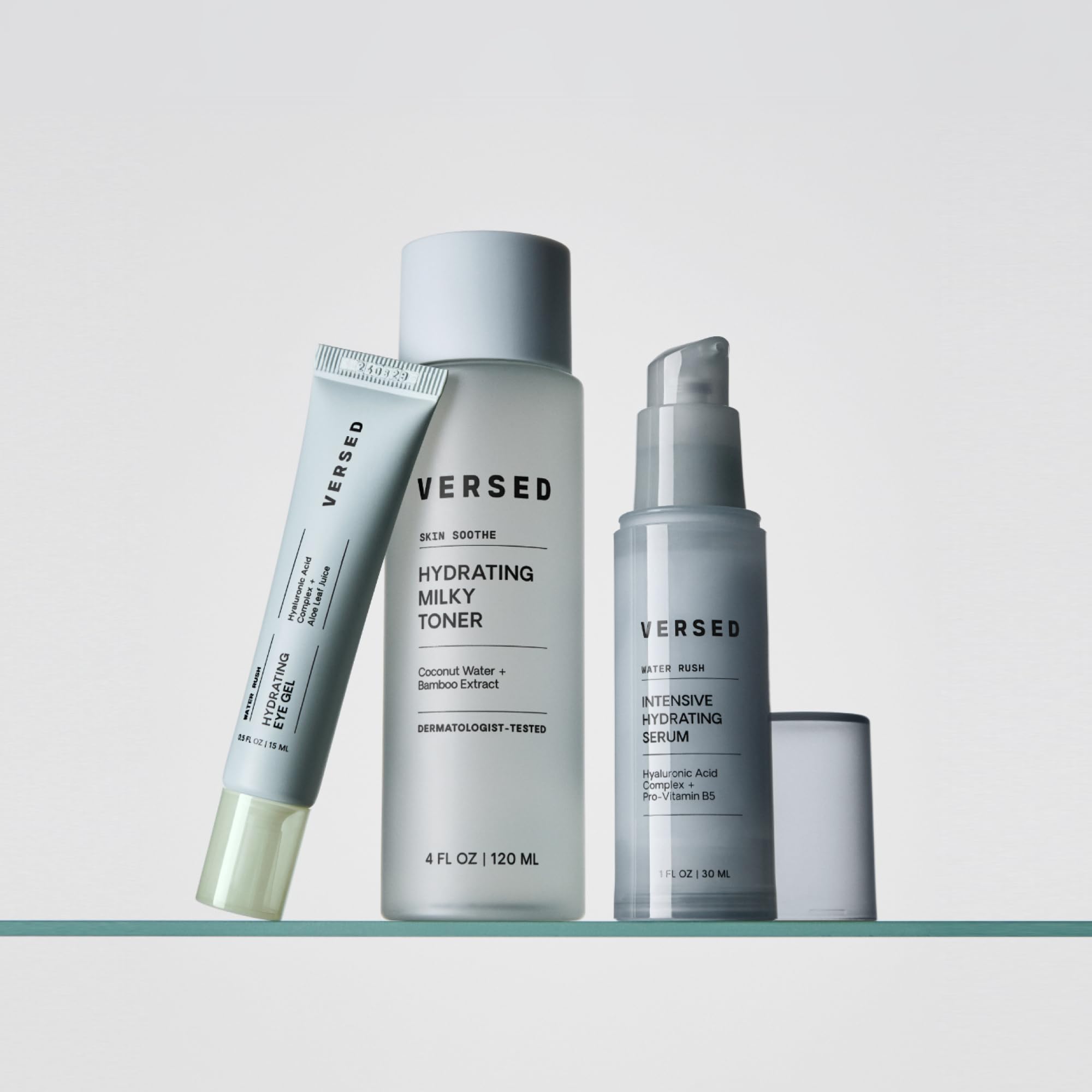 Versed Water Rush addressing dry skin during morning routine.