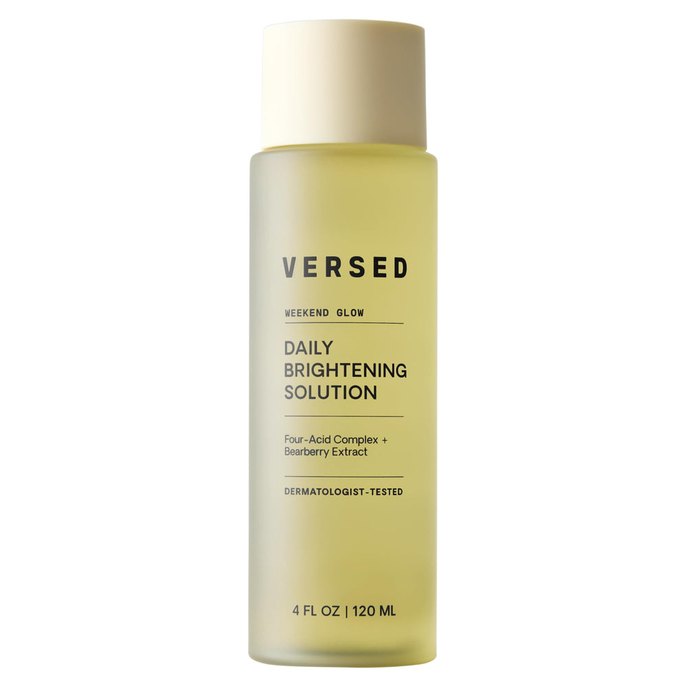 Versed Weekend Glow toner bottle showing gentle exfoliation for brighter skin