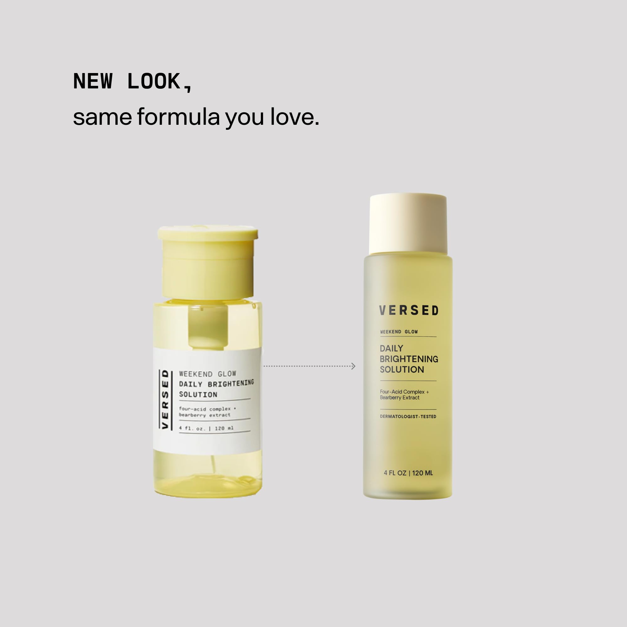 Vitamin C visuals in Versed Weekend Glow suggesting brightening and even tone