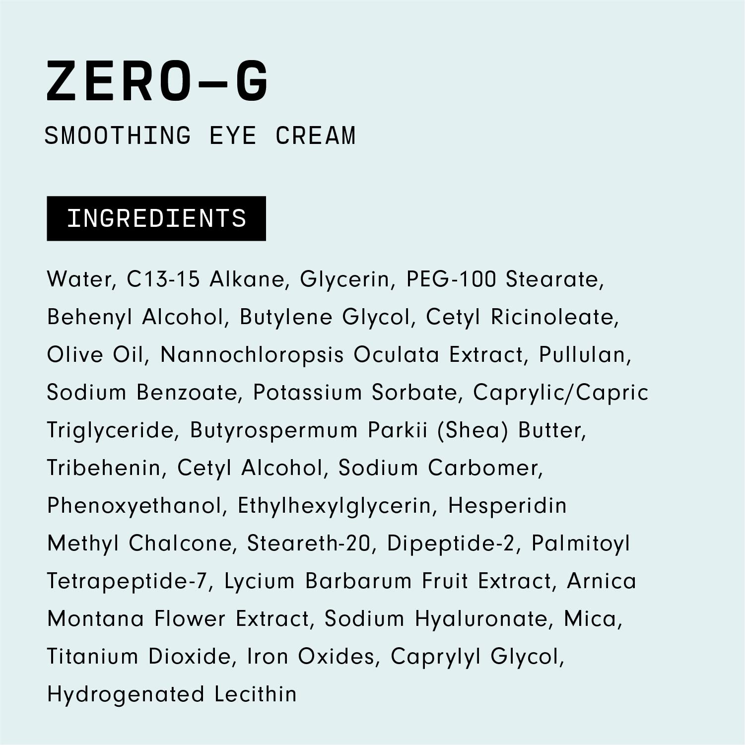 Versed Zero-G eye cream jar label highlights clean vegan formula.