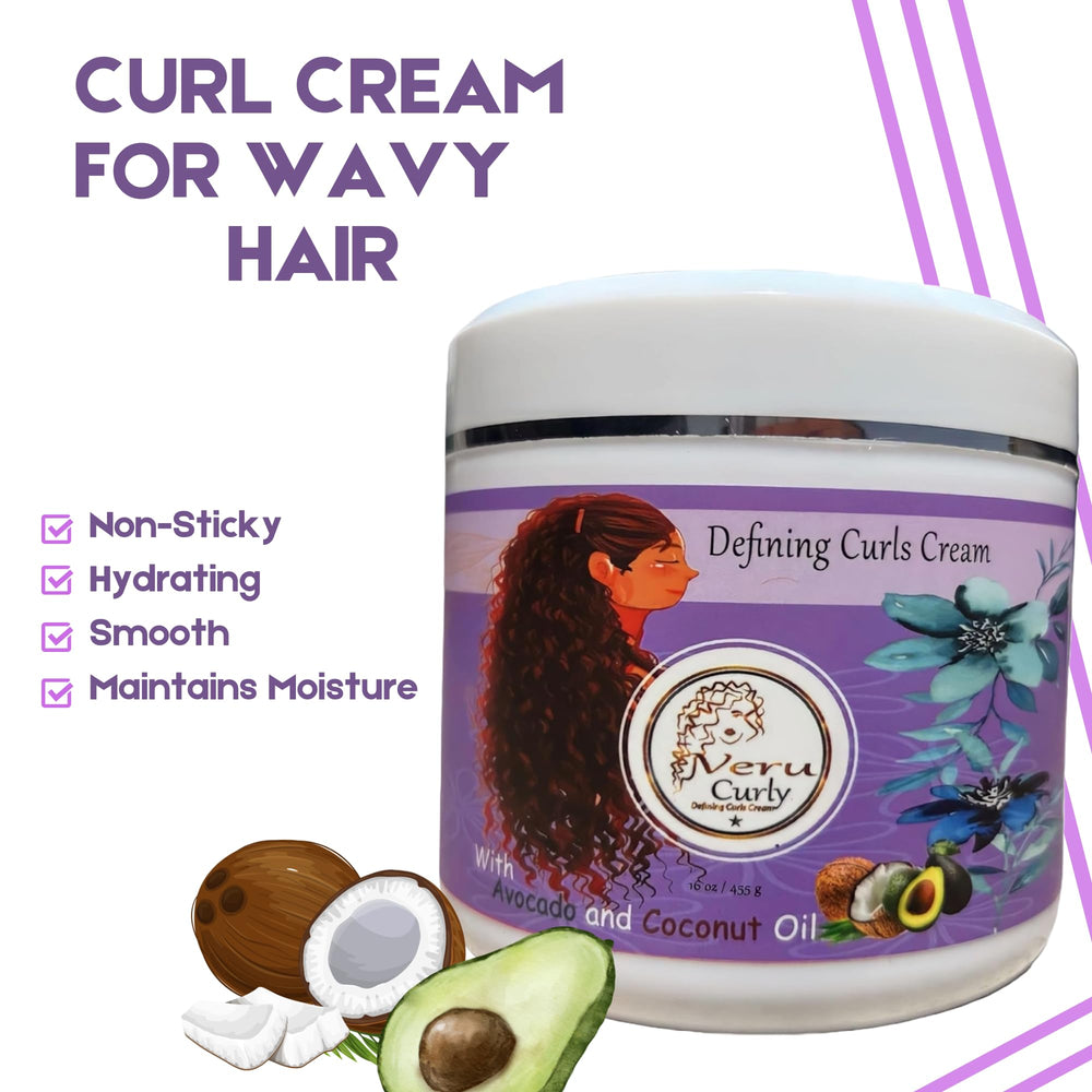 VeruCurly wave model shows soft, frizz-controlled curls.