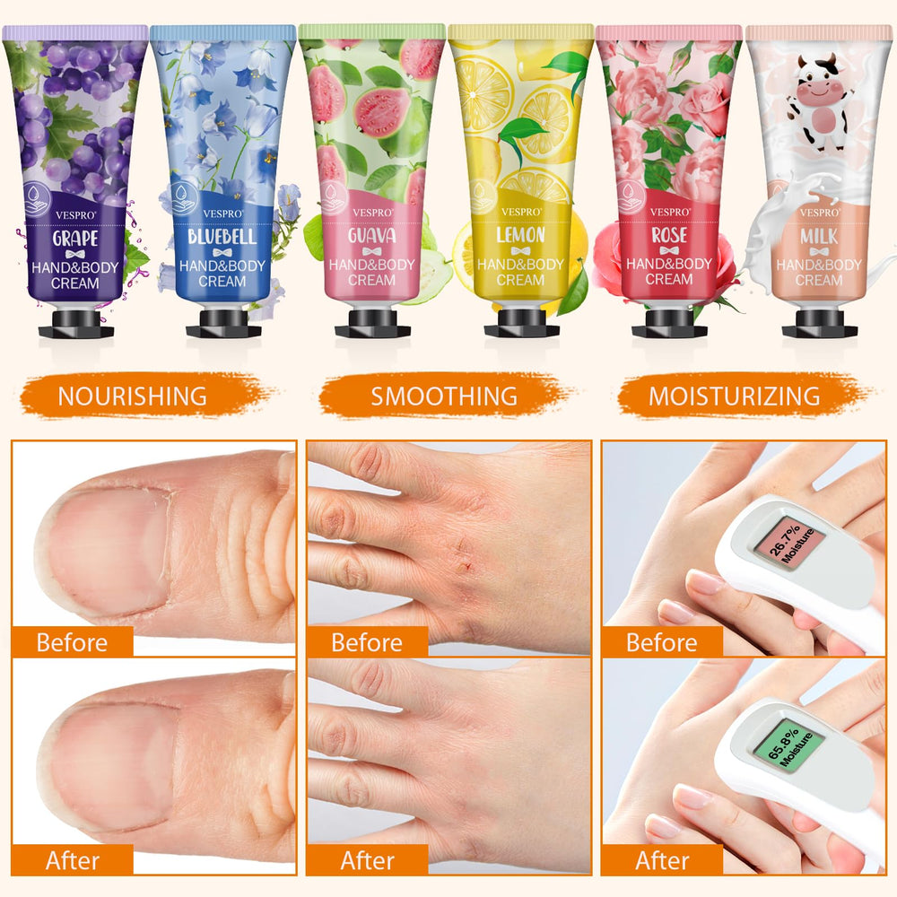 VESPRO peach scent hand cream delivers refreshing fragrance with non-greasy moisture.