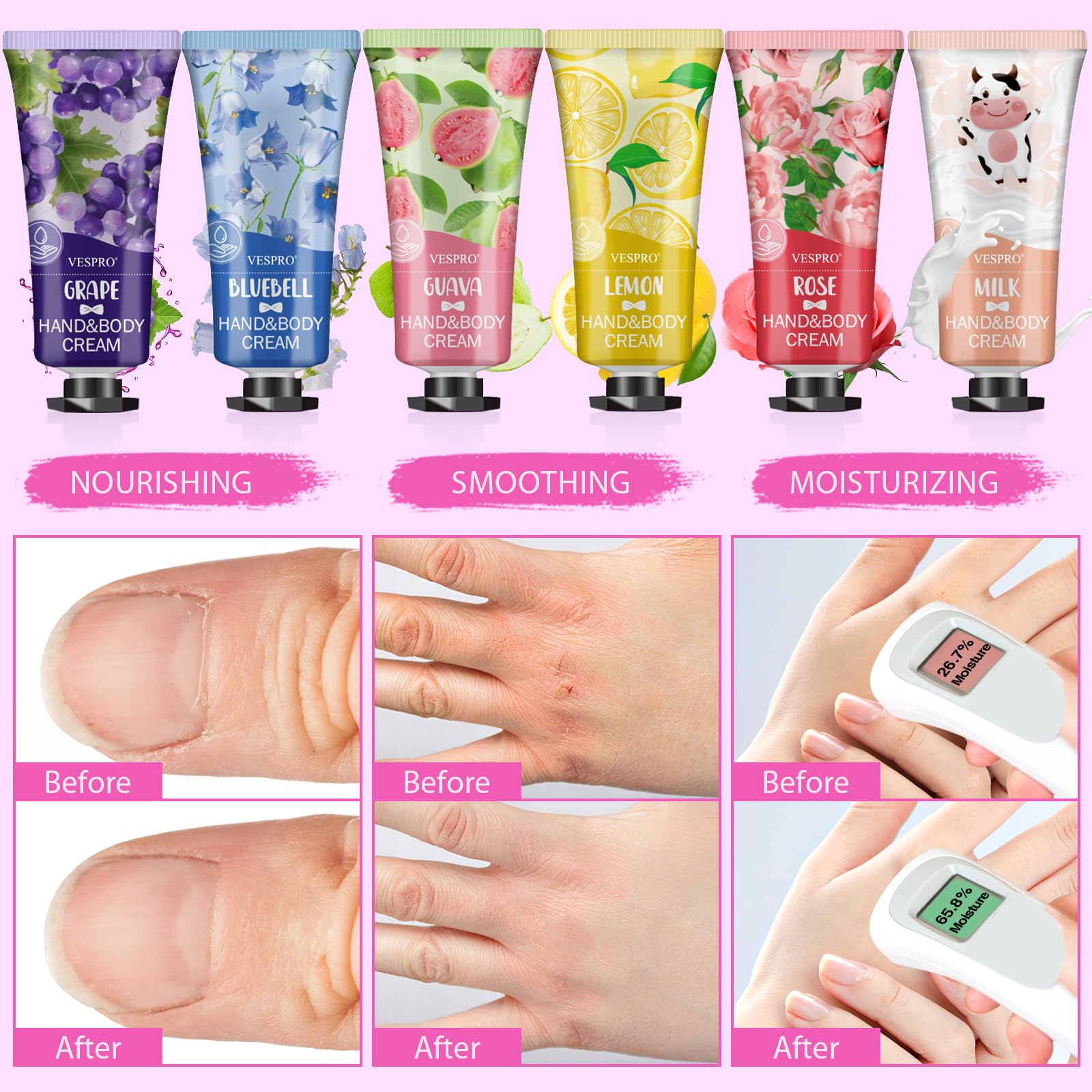 VESPRO mini hand cream tubes in compact travel size