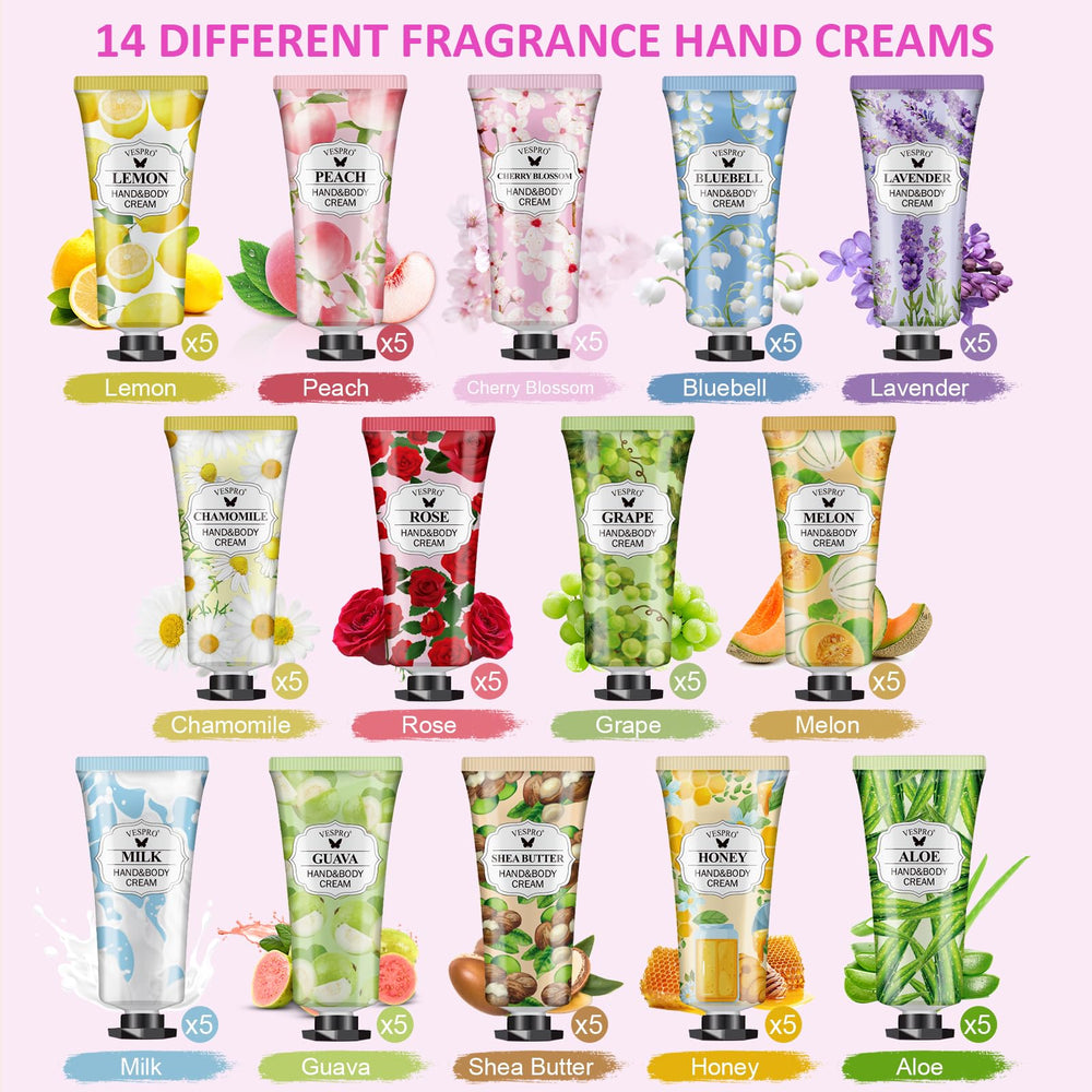 Travel-friendly 70-pack hand creams for on-the-go hydration