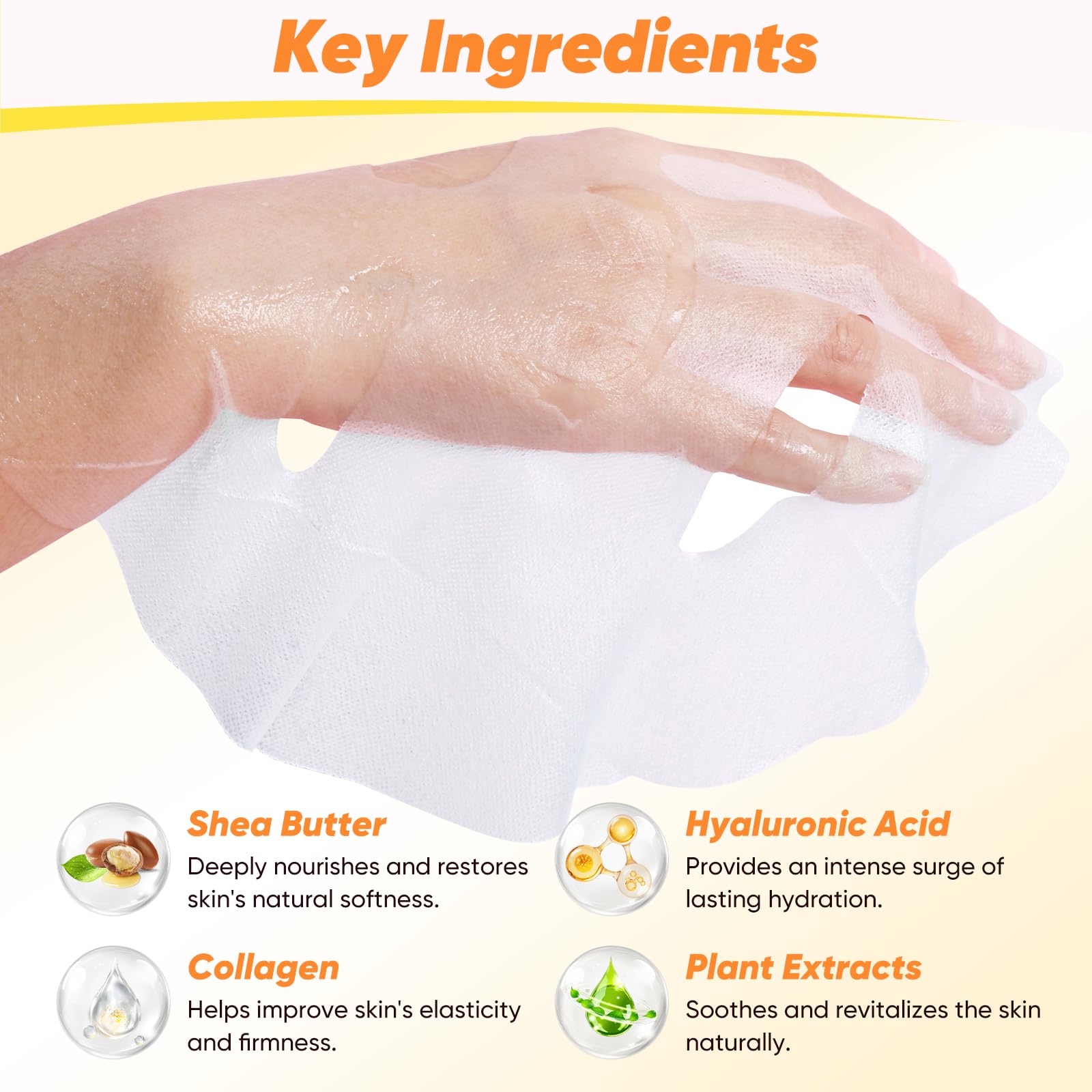 VESPRO collagen mask with hyaluronic acid for lasting moisture and plump look