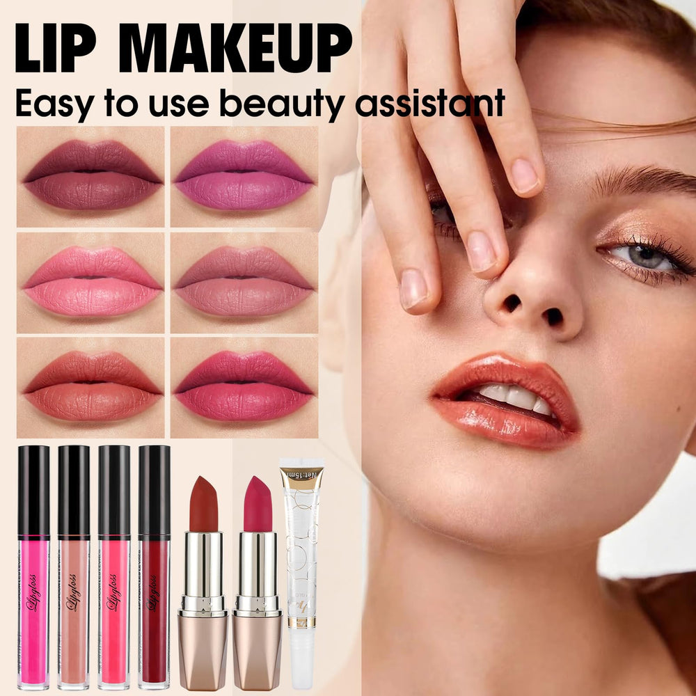 VESPRO lipsticks and lipgloss set for full, glossy color.
