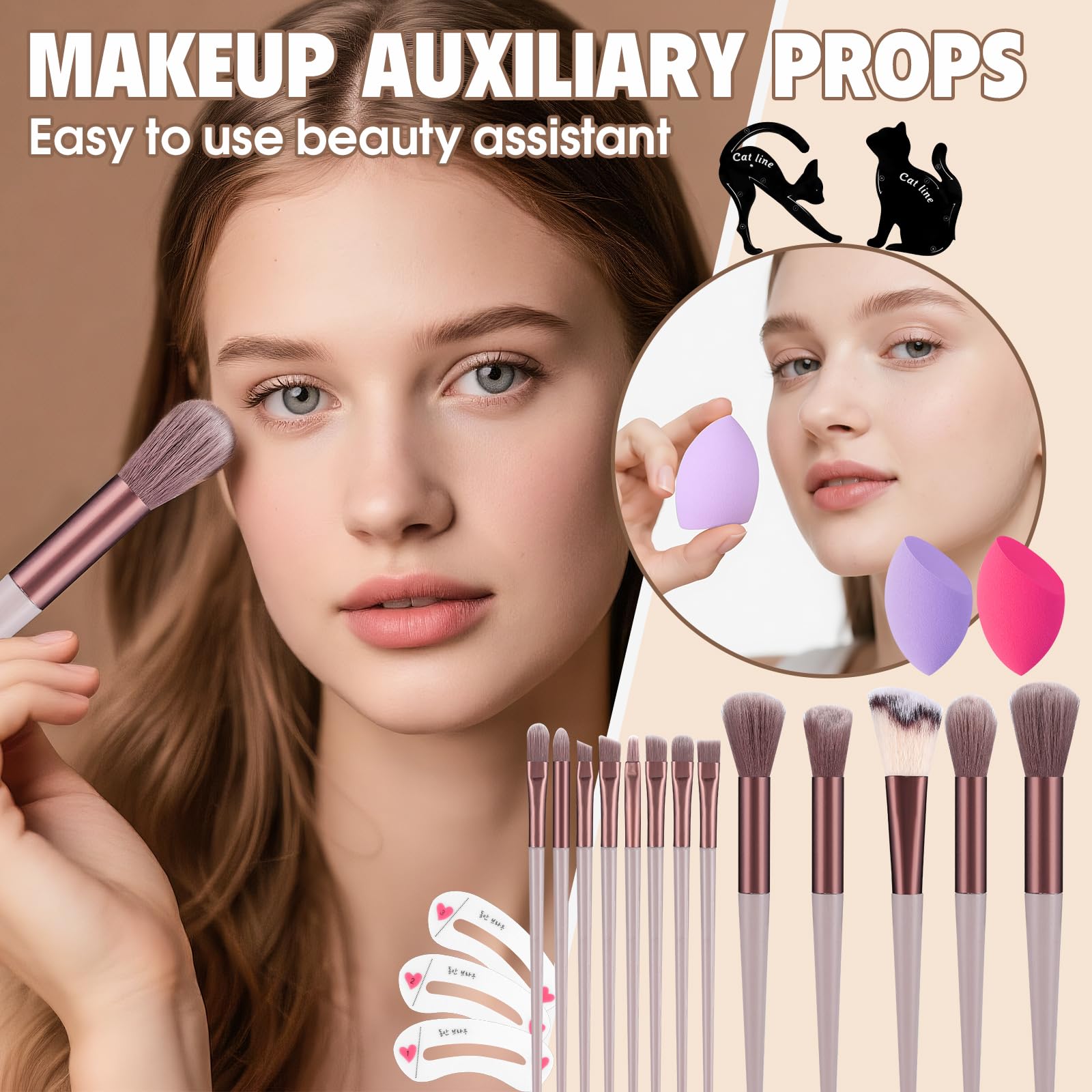 VESPRO makeup brushes 13 pcs set for precise application.