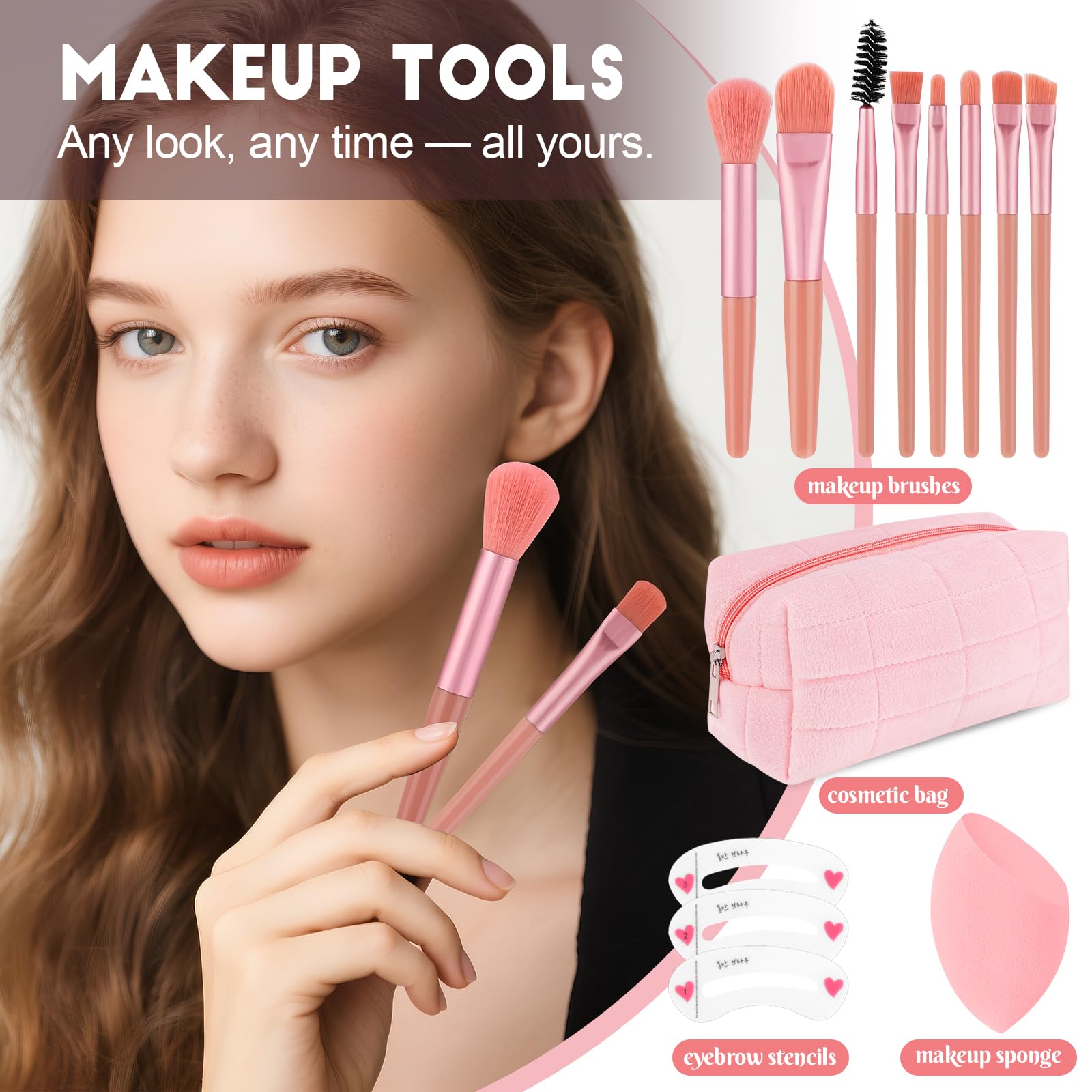 VESPRO makeup brushes provide soft bristles for seamless blending.