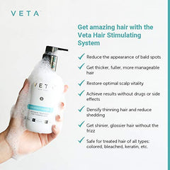 Bathroom setup with Veta packaging ready for daily hair care routine.