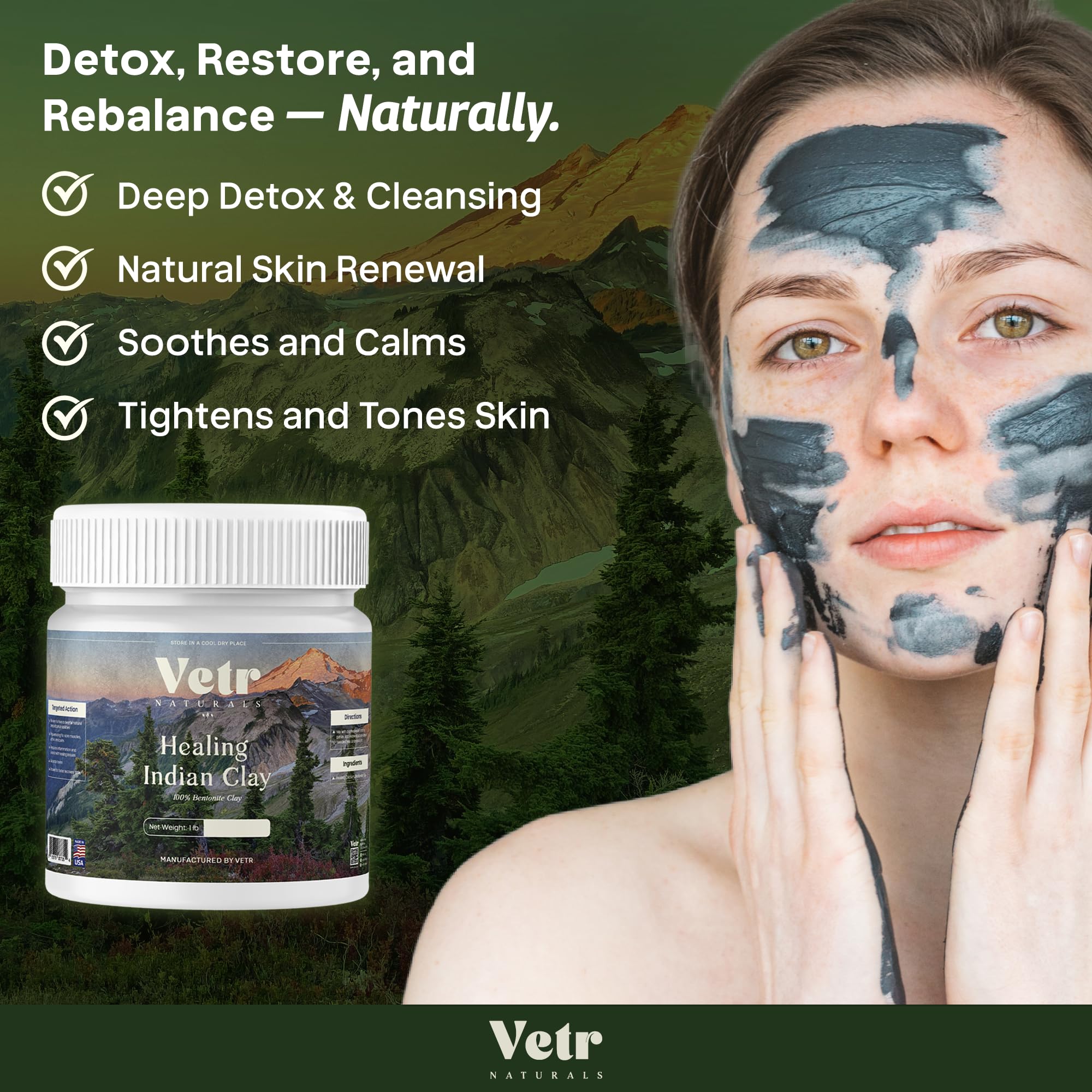 Body wrap concept using clay for detox and smoother skin.