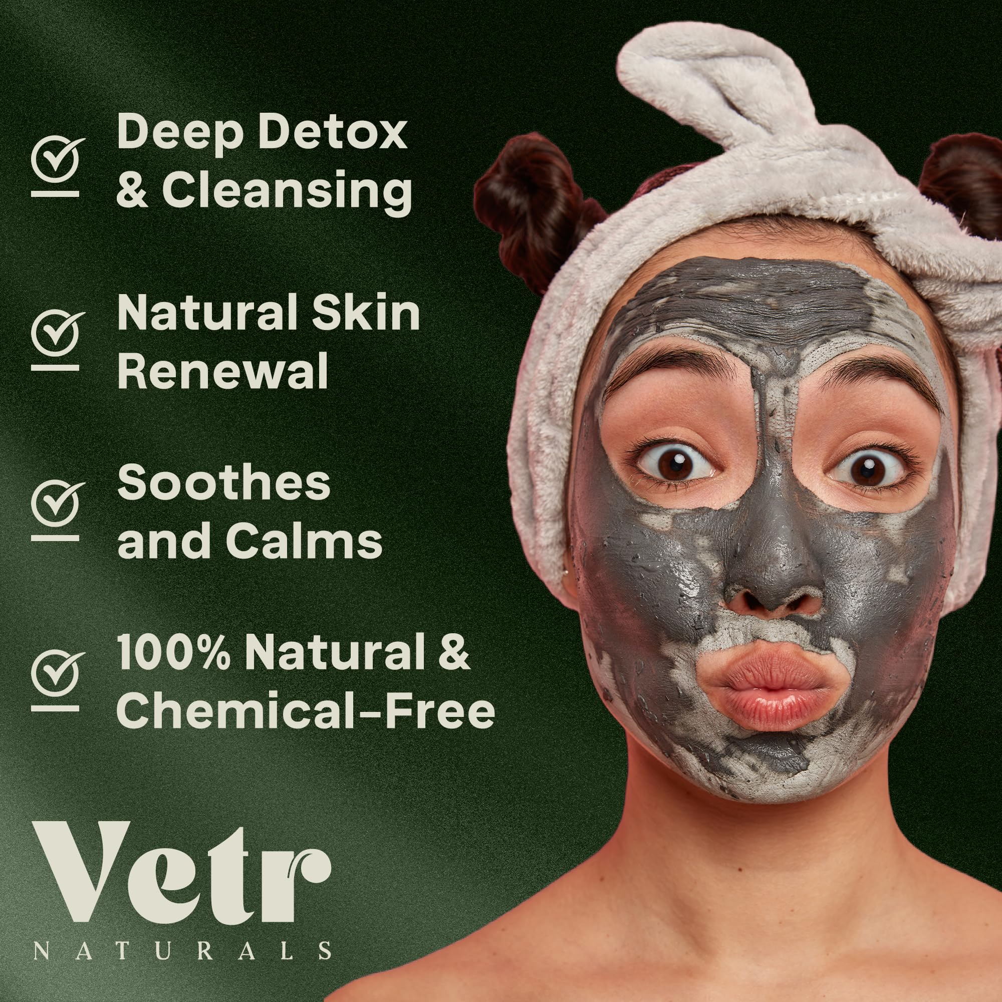 Spa like clay bath treatment offers relaxing, skin softening experience.