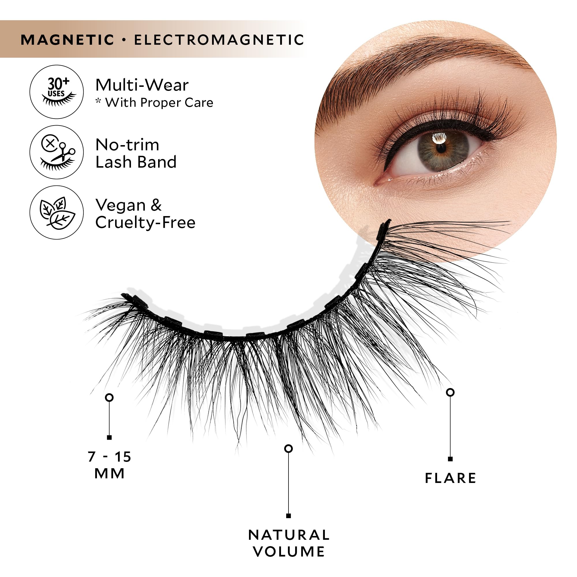 VeVelour magnetic lashes without eyeliner for easy, all-day wear.
