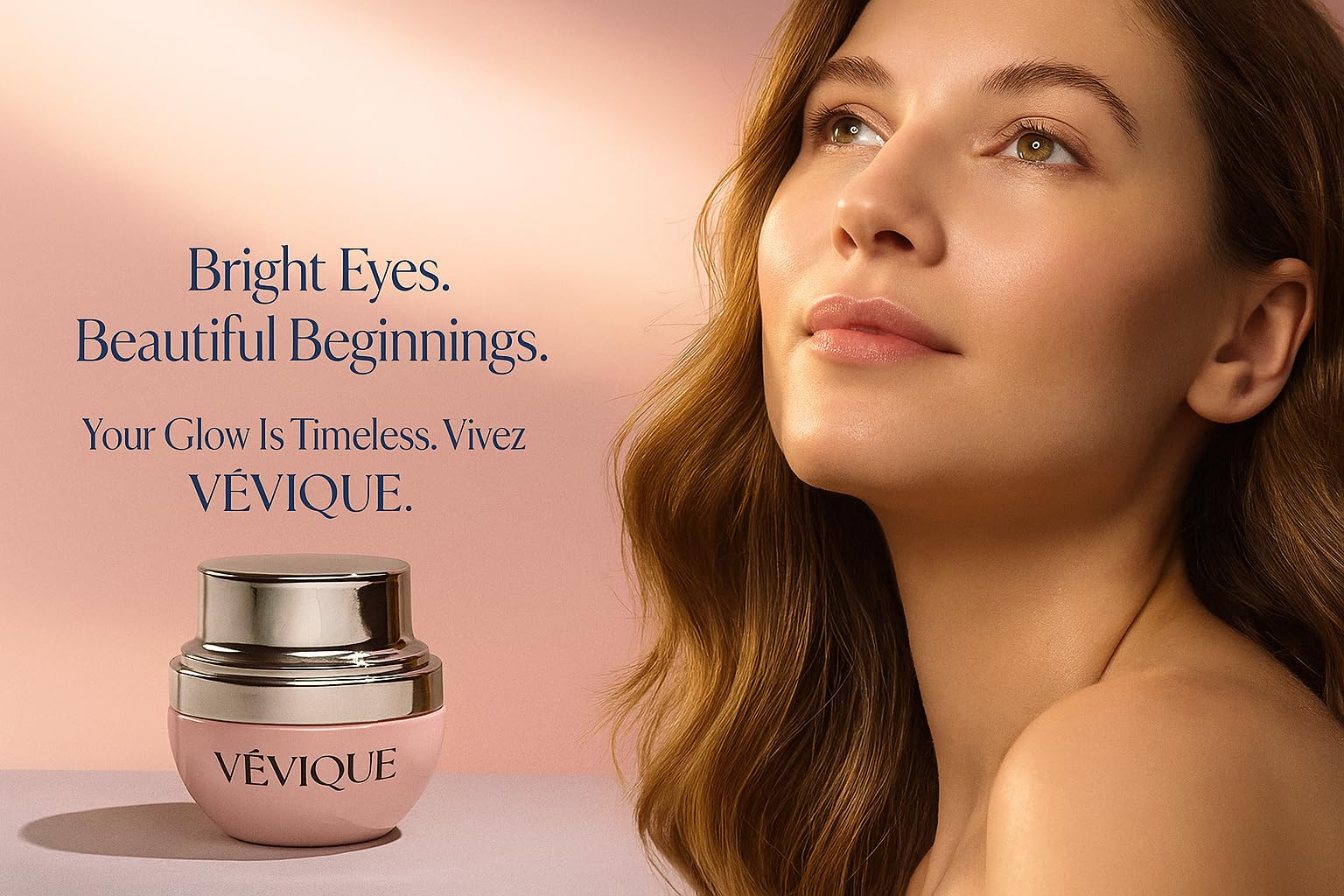 Veviqe Claréne eye cream in a night routine context suggesting soothing hydration