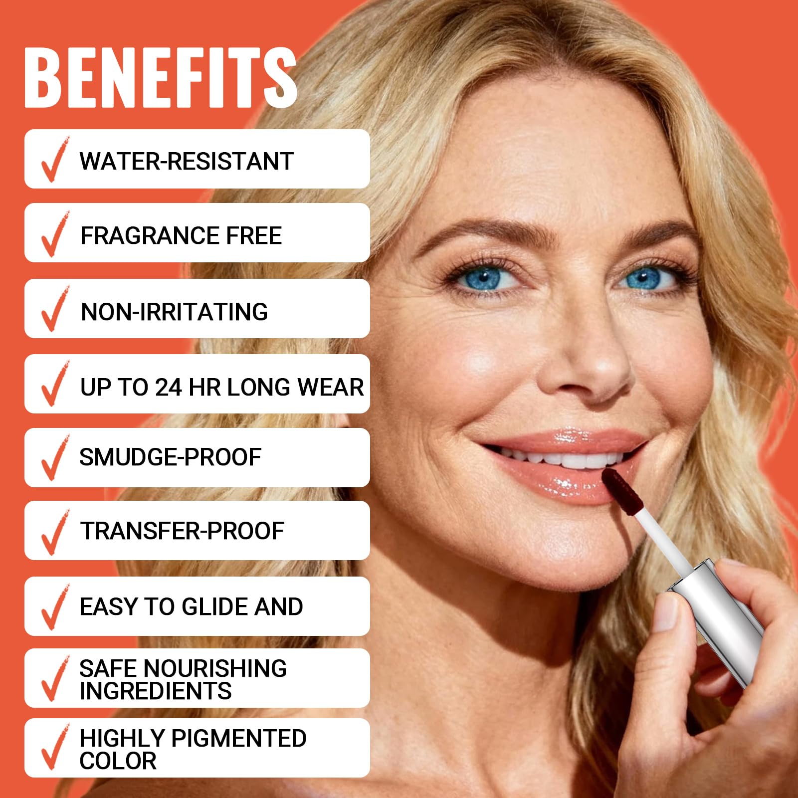Vevivia 2-in-1 Lip Liner Stain for defined lips and full color.